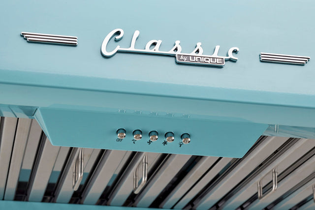 Unique 30' Classic Retro Ocean Mist Turquoise Range Hood UGP-30CR RH T