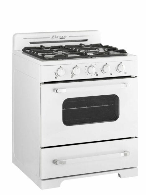 Unique 30' Classic Retro Marshmallow White Offgrid Range with Large Power burner UGP-30CR OF2 W