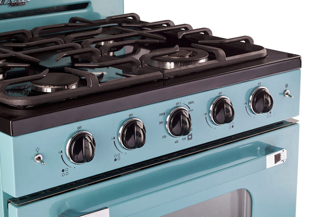 Classic Retro 30 -inch Free-Standing Gas Range with Convection Oven in Ocean Mist Turquoise UGP-30CR T