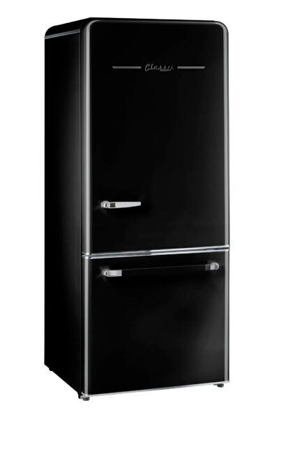 Classic Retro 30 in 17.7 cu. ft. Frost Free Retro Bottom Freezer Refrigerator in Midnight Black, ENERGY STAR UGP-510L B AC