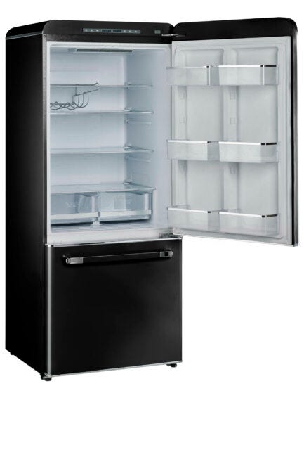 Classic Retro 30 in 17.7 cu. ft. Frost Free Retro Bottom Freezer Refrigerator in Midnight Black, ENERGY STAR UGP-510L B AC