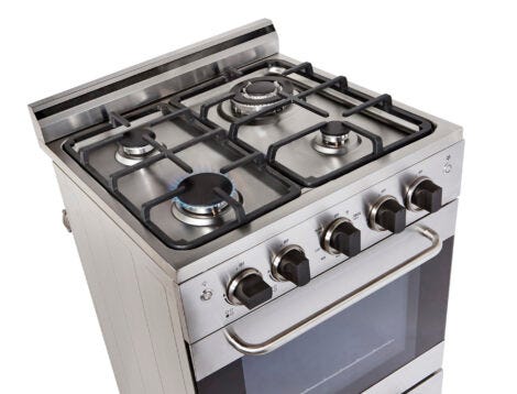 Unique Prestige 20" White Convection Gas Range, Electronic Ignition UGP-20V PC1 S/S