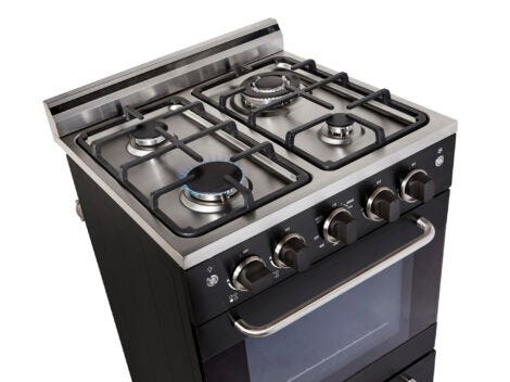 Prestige by Unique 24″ Stainless Convection Gas Range UGP-24V PC1 B-Black