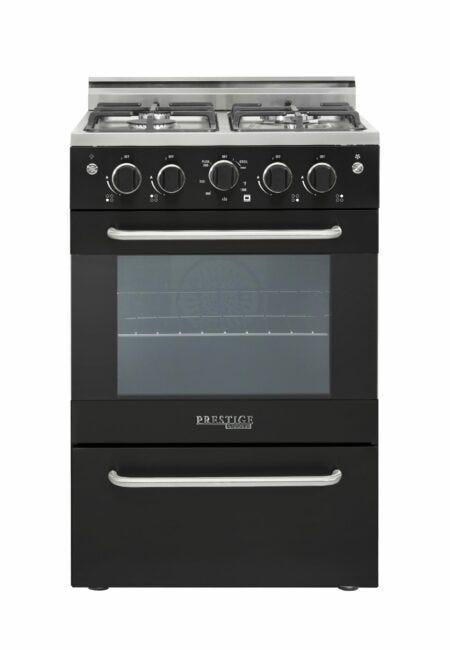 Prestige by Unique 24″ Stainless Convection Gas Range UGP-24V PC1 B-Black