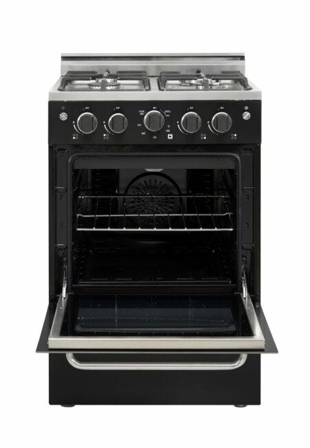 Prestige by Unique 24″ Stainless Convection Gas Range UGP-24V PC1 B-Black