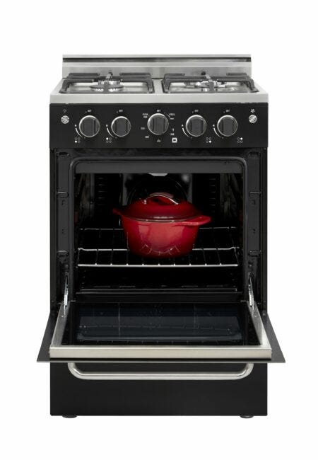 Prestige by Unique 24″ Stainless Convection Gas Range UGP-24V PC1 B-Black
