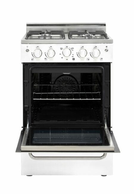 Unique Prestige 24' White Convection Gas Range, Electronic ignition UGP-24V PC1 W