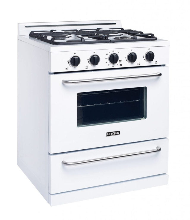 Unique Classic 30' White Off Grid Propane Range UGP-30G OF1 W