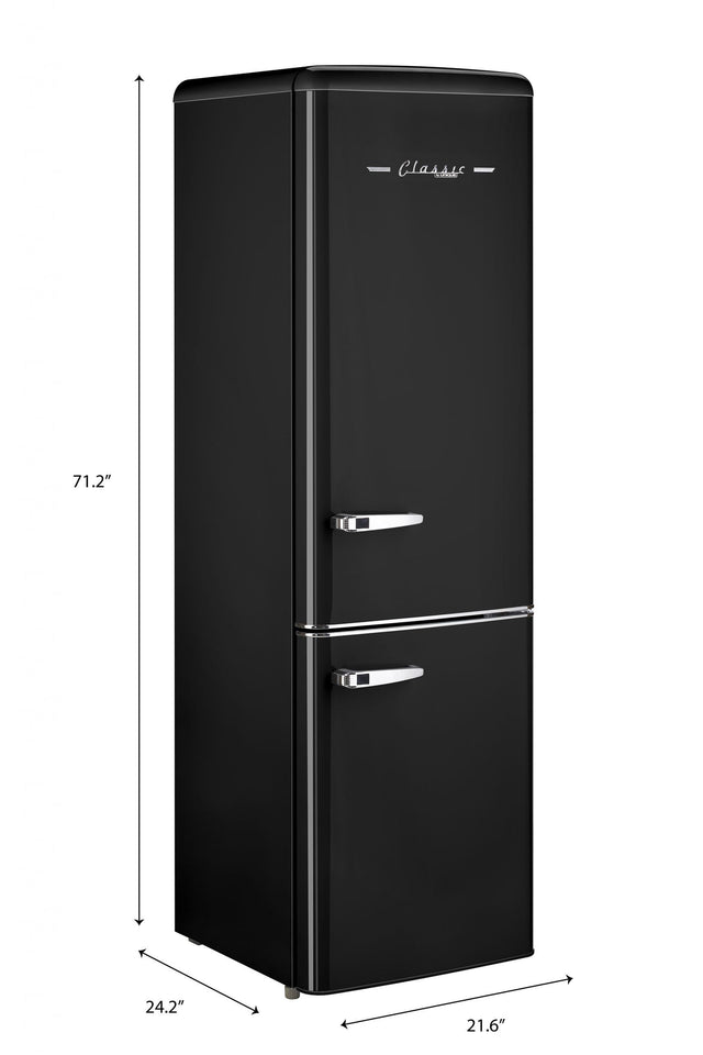 Classic Retro 21.6 in. 8.7 cu. ft. Retro Bottom Freezer Refrigerator in Midnight Black, ENERGY STAR UGP-275L B AC