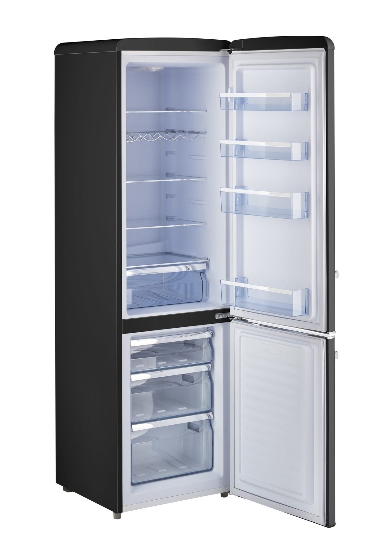 Classic Retro 21.6 in. 8.7 cu. ft. Retro Bottom Freezer Refrigerator in Midnight Black, ENERGY STAR UGP-275L B AC