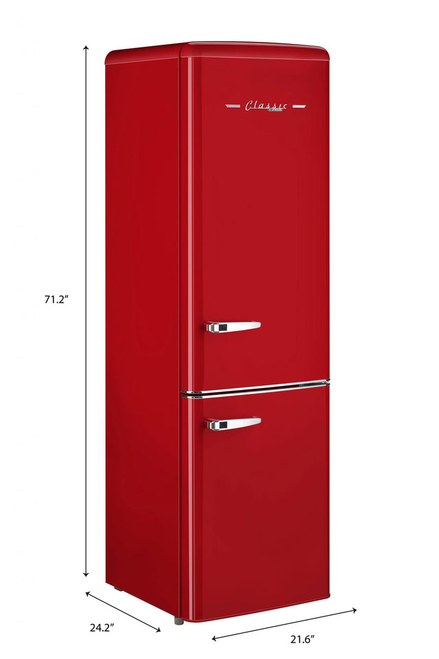 Classic Retro 21.6 in. 8.7 cu. ft. Retro Bottom Freezer Refrigerator in Candy Red, ENERGY STAR UGP-275L R AC