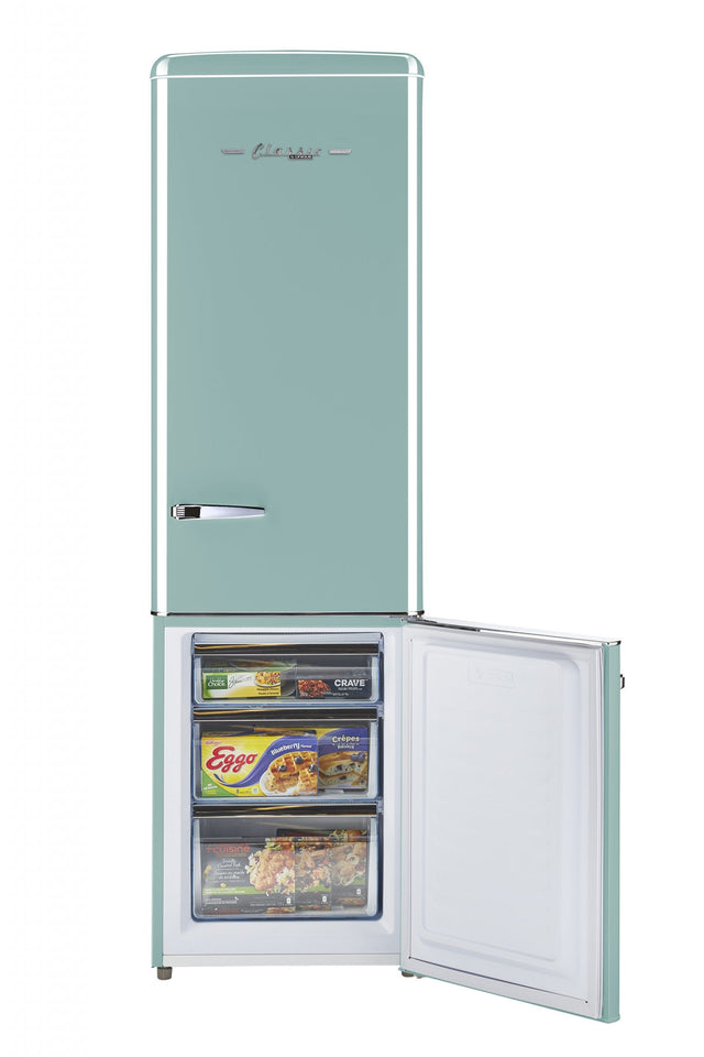 Classic Retro 21.6 in. 8.7 cu. ft. Retro Bottom Freezer Refrigerator in Ocean Mist Turquoise, ENERGY STAR UGP-275L T AC