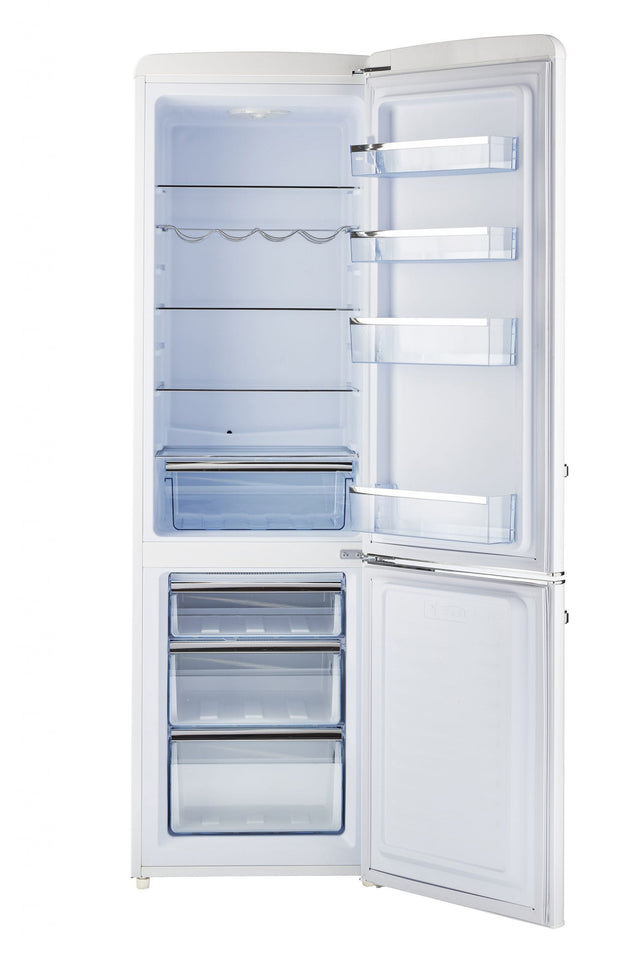 Classic Retro 21.6 in. 8.7 cu. ft. Retro Bottom Freezer Refrigerator in Marshmallow White, ENERGY STAR UGP-275L W AC