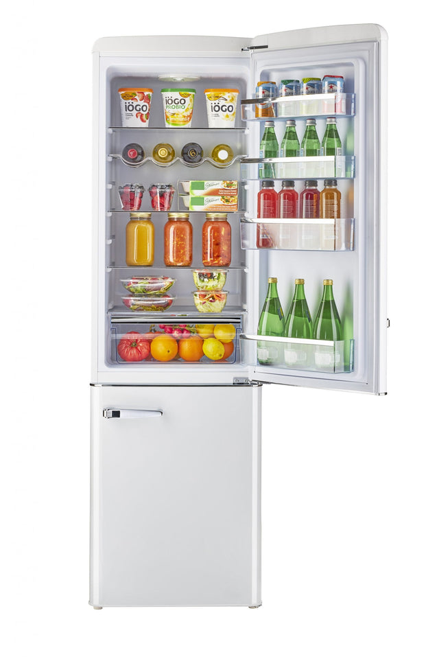 Classic Retro 21.6 in. 8.7 cu. ft. Retro Bottom Freezer Refrigerator in Marshmallow White, ENERGY STAR UGP-275L W AC
