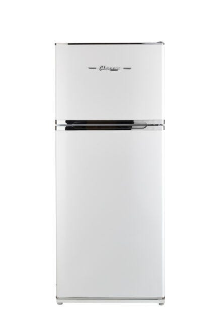 Unique 385Litre Marshmallow White 12/24 DC Refrigerator/Freezer Retro UGP-385L CR W