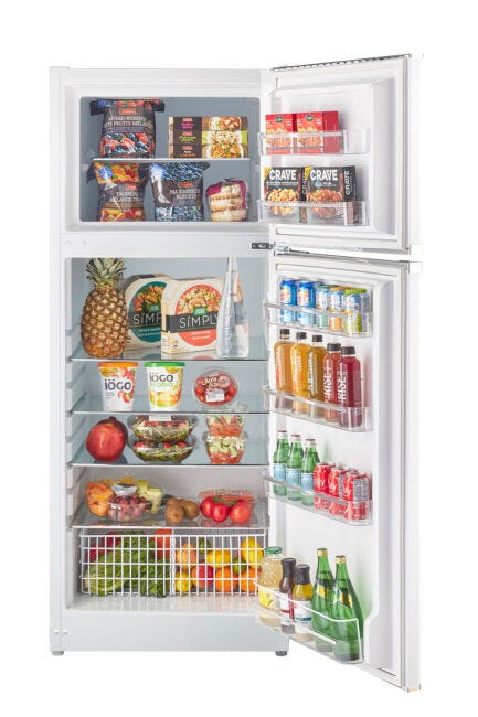 Unique 385Litre Marshmallow White 12/24 DC Refrigerator/Freezer Retro UGP-385L CR W