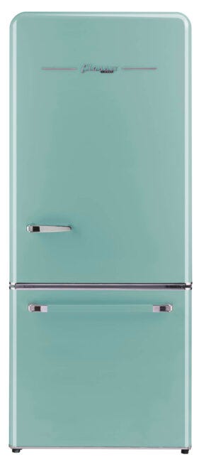 Classic Retro 30 in 17.7 cu. ft. Frost Free Retro Bottom Freezer Refrigerator in Ocean Mist Turquoise, ENERGY STAR UGP-510L T AC