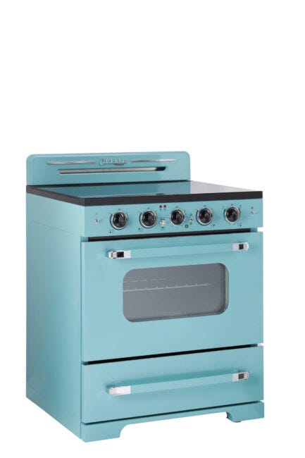 Unique 30' Classic Retro Ocean Mist Turquoise Electric Glass top Range UGP-30CR EC T