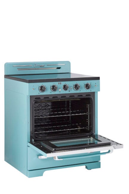 Unique 30' Classic Retro Ocean Mist Turquoise Electric Glass top Range UGP-30CR EC T