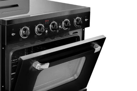 Unique 30' Classic Retro Midnight Black Electric Ceramic top Range UGP-30CR EC B