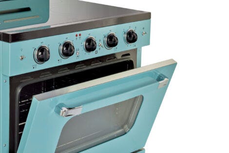 Unique 30' Classic Retro Ocean Mist Turquoise Electric Glass top Range UGP-30CR EC T