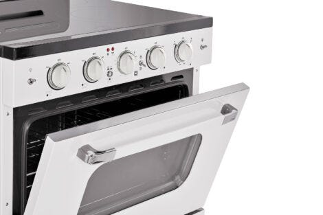 Unique 30' Classic Retro Marshmallow White Electric Ceramic top Range UGP-30CR EC W