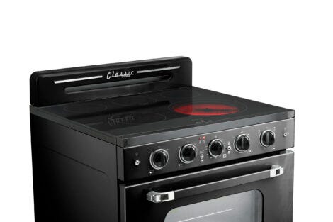 Unique 30' Classic Retro Midnight Black Electric Ceramic top Range UGP-30CR EC B