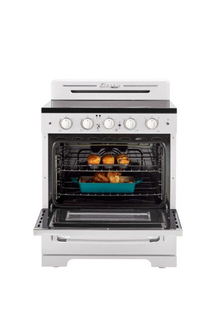 Unique 30' Classic Retro Marshmallow White Electric Ceramic top Range UGP-30CR EC W