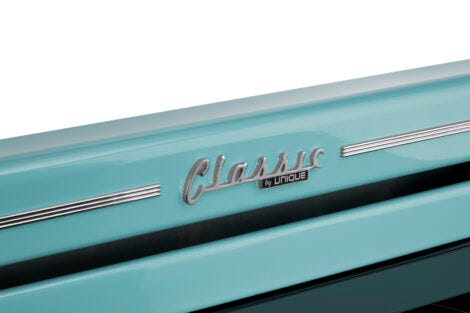 Unique 30' Classic Retro Ocean Mist Turquoise Electric Glass top Range UGP-30CR EC T