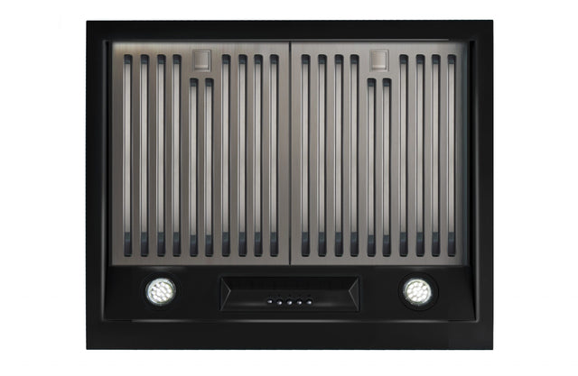 Classic Retro 24-inch 500 CFM Ducted Under Cabinet Range Hood with LED Lighting in Midnight Black UGP-24CR RH B