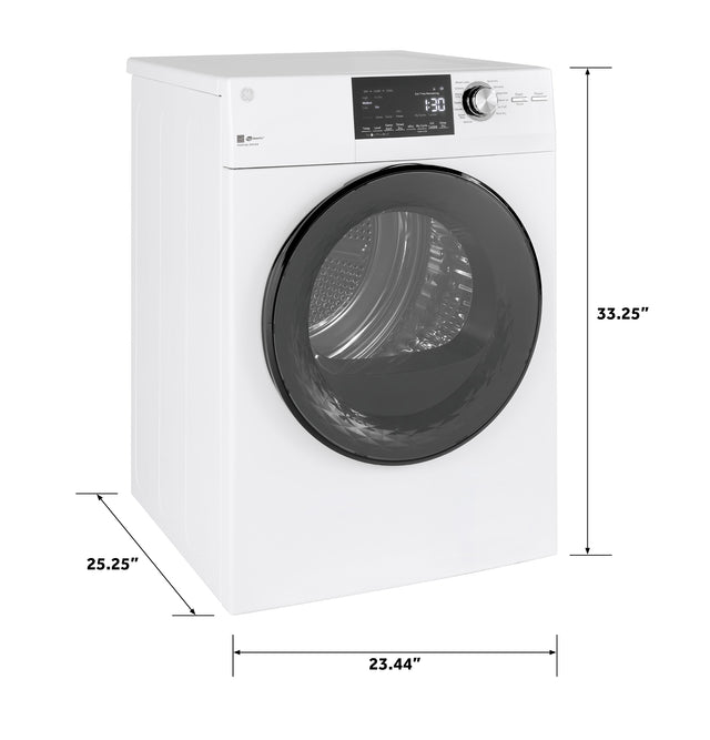 GE 24" 4.3 Cu.Ft. Front Load Vented Electric Dryer with Stainless Steel Basket GFD14ESSNWW