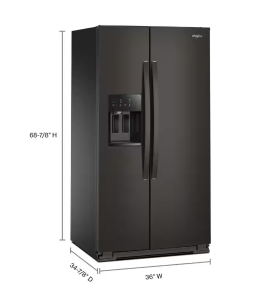 Whirlpool 36-inch Wide Side-by-Side Refrigerator - 28 cu. ft. WRSF5536RV