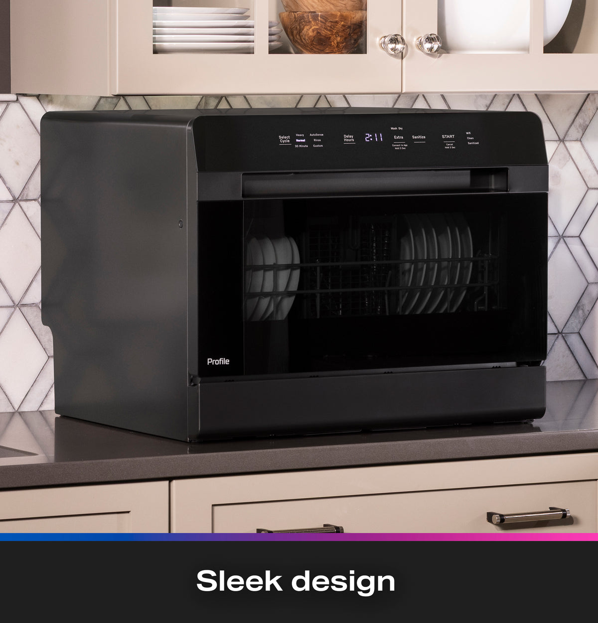 GE Profile™ ENERGY STAR® Smart Compact Dishwasher for Countertop or Built-In PZF560HGWBB
