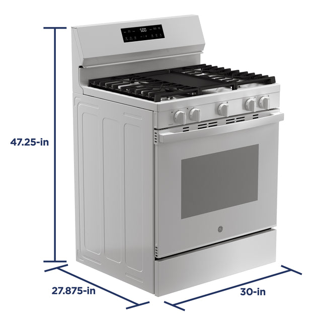 GE® 30" Free-Standing Gas Range with Crisp Mode GGF500SVWW