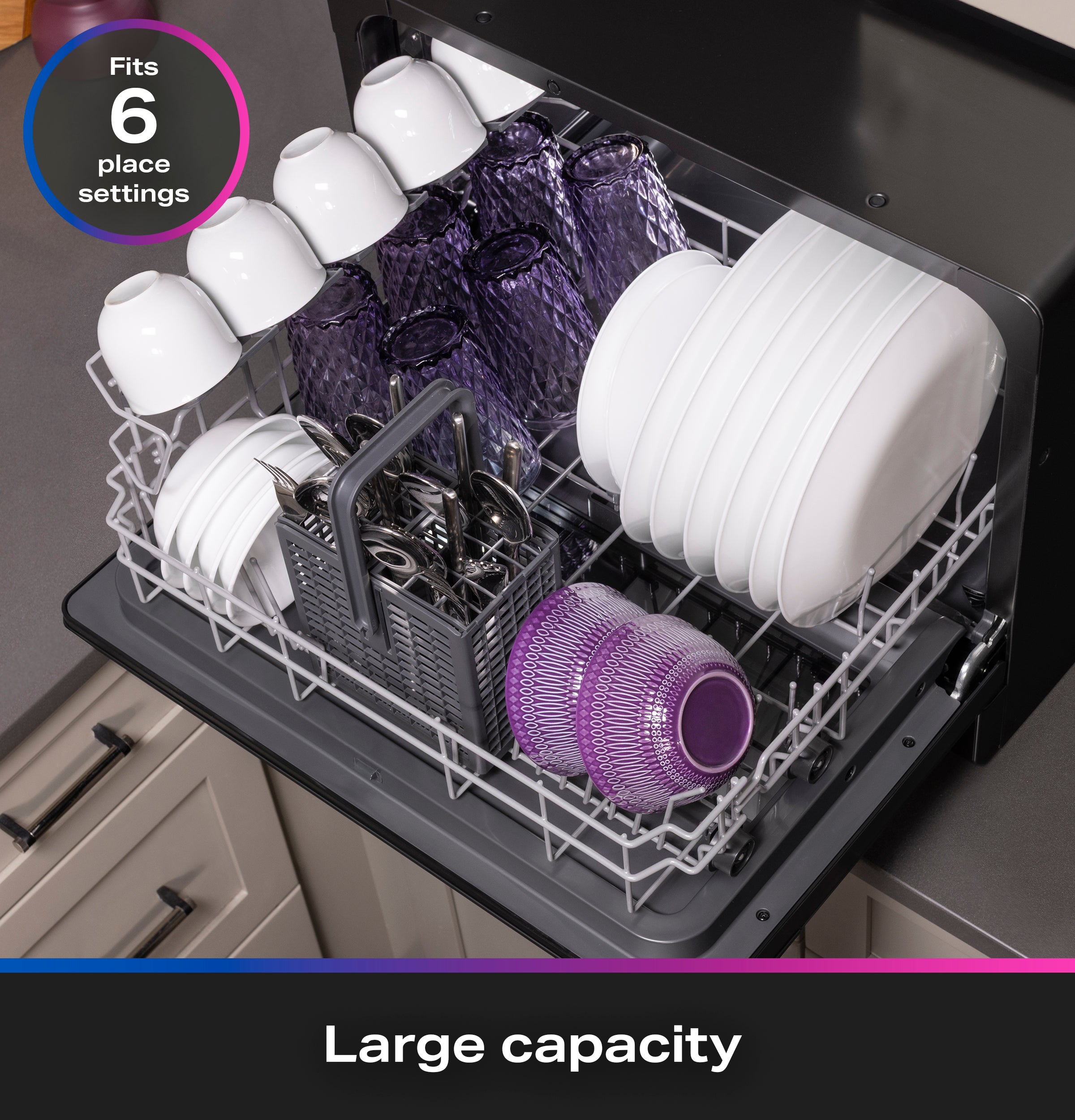 GE Profile™ ENERGY STAR® Smart Compact Dishwasher for Countertop or Built-In PZF560HGWBB