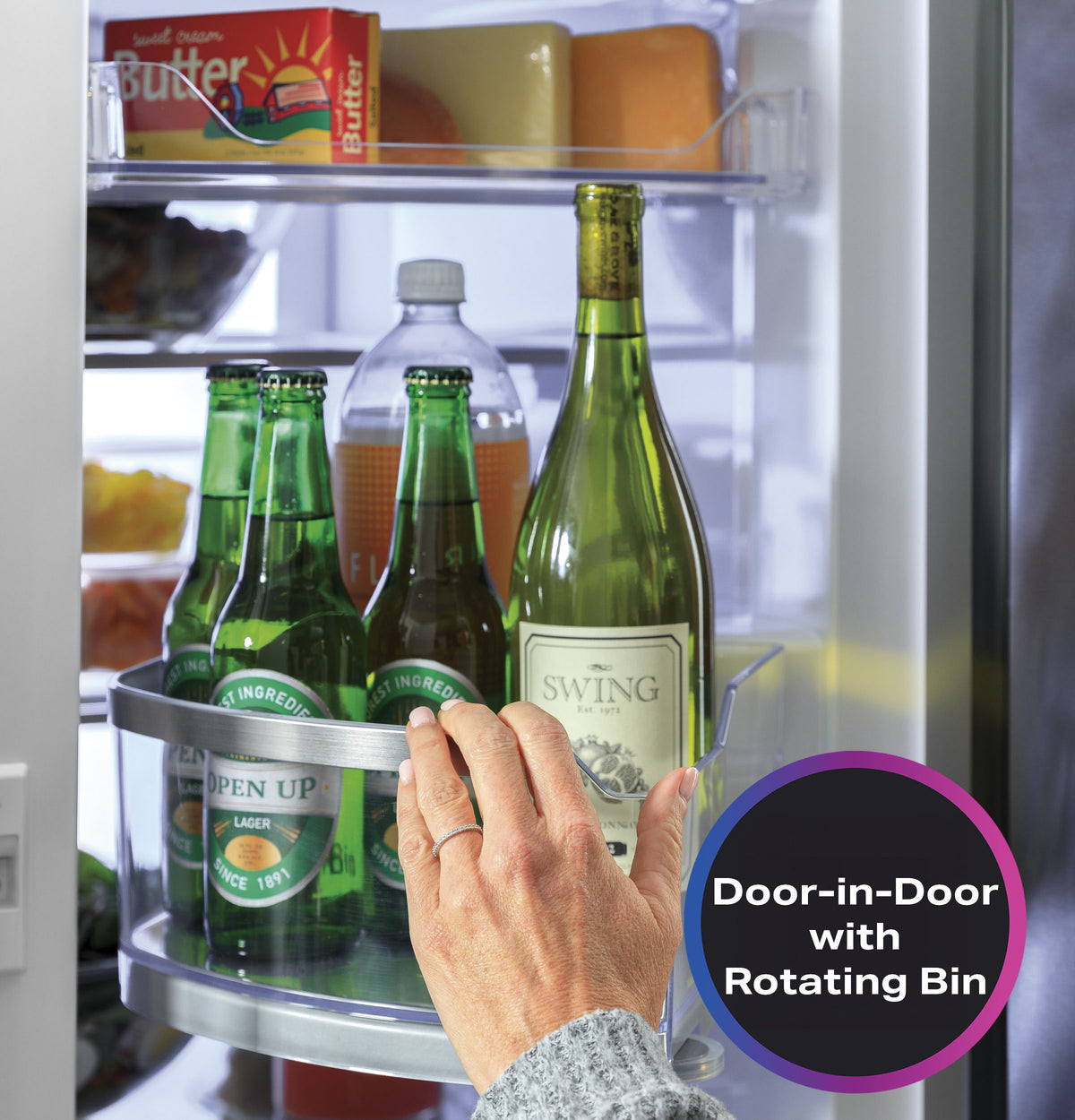 GE Profile™ 22.4 Cu. Ft. Smart Counter-Depth Fingerprint Resistant 4-Door French-Door Refrigerator with Door In Door PXD22BYPFS