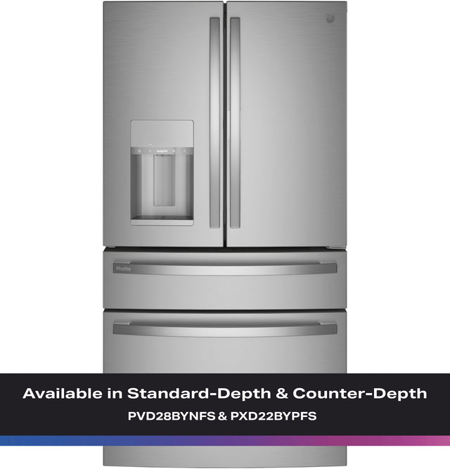 GE Profile™ 22.4 Cu. Ft. Smart Counter-Depth Fingerprint Resistant 4-Door French-Door Refrigerator with Door In Door PXD22BYPFS