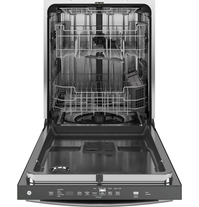 GE Fingerprint Resistant Top Control with Stainless Steel Interior Dishwasher with Sanitize Cycle GDT650SYVFS