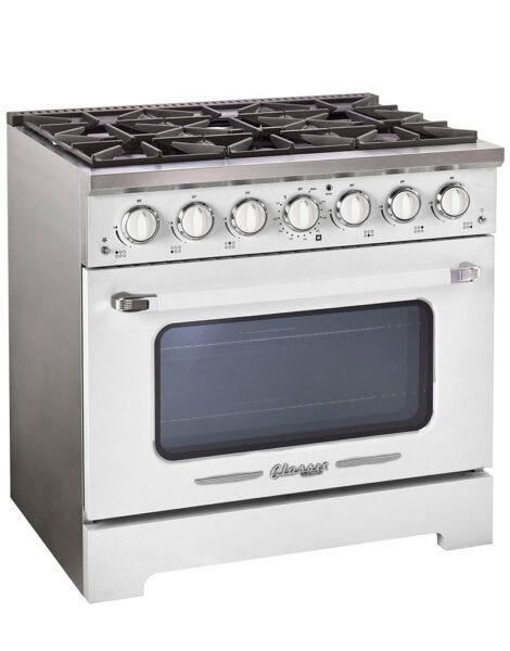 Classic Retro by Unique 36” Pro Convection Gas Range UGP-36CR W