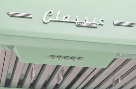 Unique 36' Classic Retro Summer Mint Green Range Hood UGP-36CR RH LG