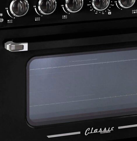 Unique 36' Classic Retro Midnight Black Range with FR Triple Crown Burner UGP-36CR B