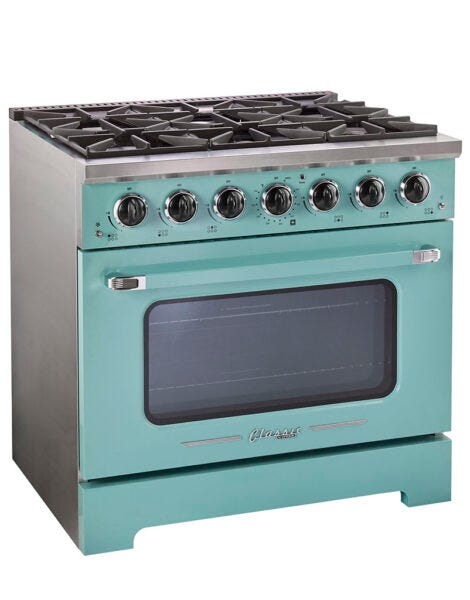 Unique 36' Classic Retro Ocean Mist Turquoise Range with FR Triple Crown Burner UGP-36CR T