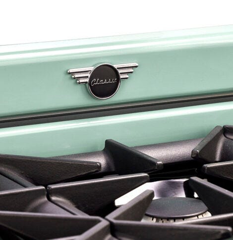 Unique 36' Classic Retro Summer Mint Green Range with FR Triple Crown Burner UGP-36CR LG
