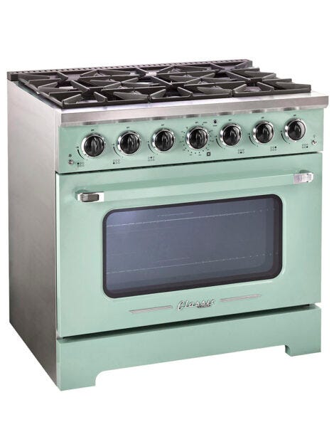 Unique 36' Classic Retro Summer Mint Green Range with FR Triple Crown Burner UGP-36CR LG