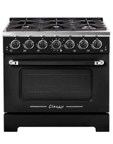 Classic Retro by Unique 36” Pro Convection Gas Range UGP-36CR B