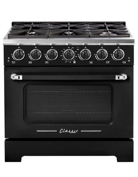 Classic Retro by Unique 36” Pro Convection Gas Range UGP-36CR B