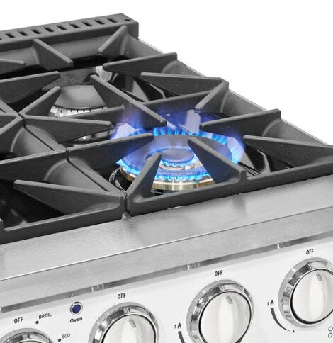 Unique 36' Classic Retro Marshmallow White Range with FR Triple Crown Burner UGP-36CR W