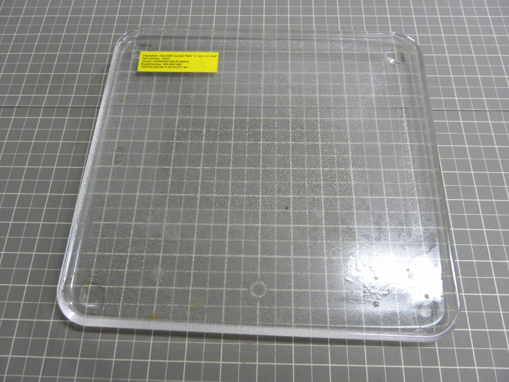 Kenmore Microwave Square Glass Tray (11 1/2" x 11 1/6") 15257