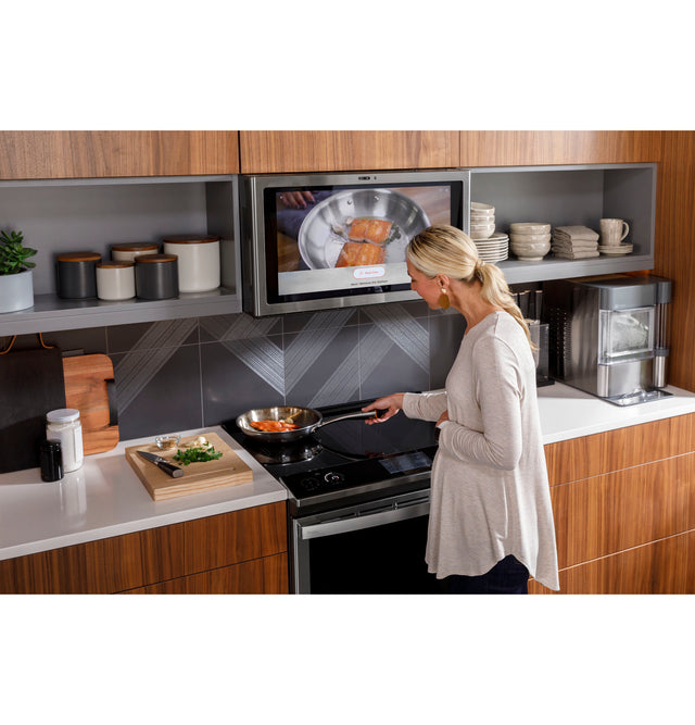 GE Profile™ ENERGY STAR® 30" Smart Slide-In Fingerprint Resistant Front-Control Induction and Convection Range with No Preheat Air Fry PHS93EYPFS