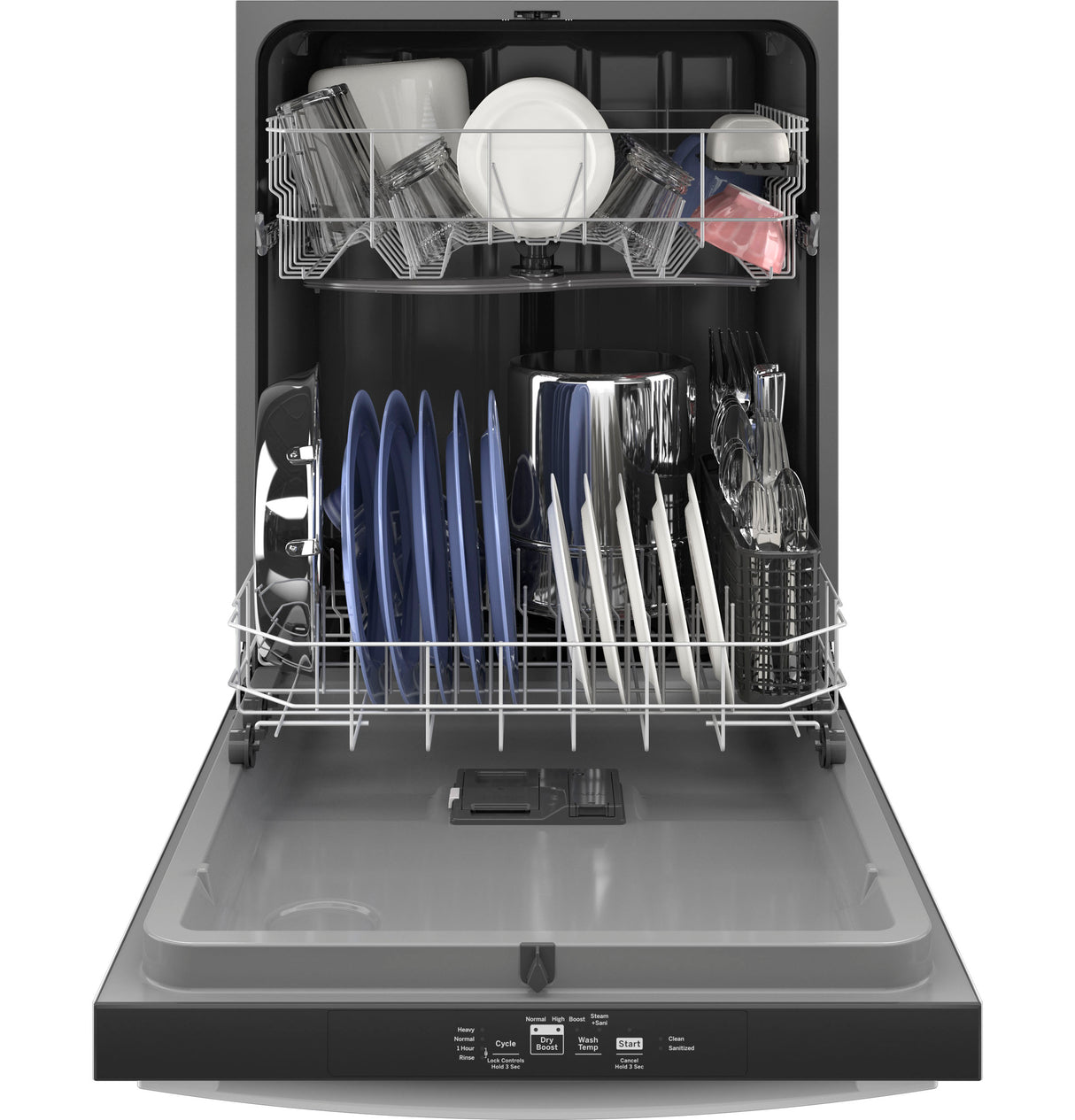 GE ENERGY STAR® Top Control with Plastic Interior Dishwasher with Sanitize Cycle & Dry Boost GDT535PGRWW